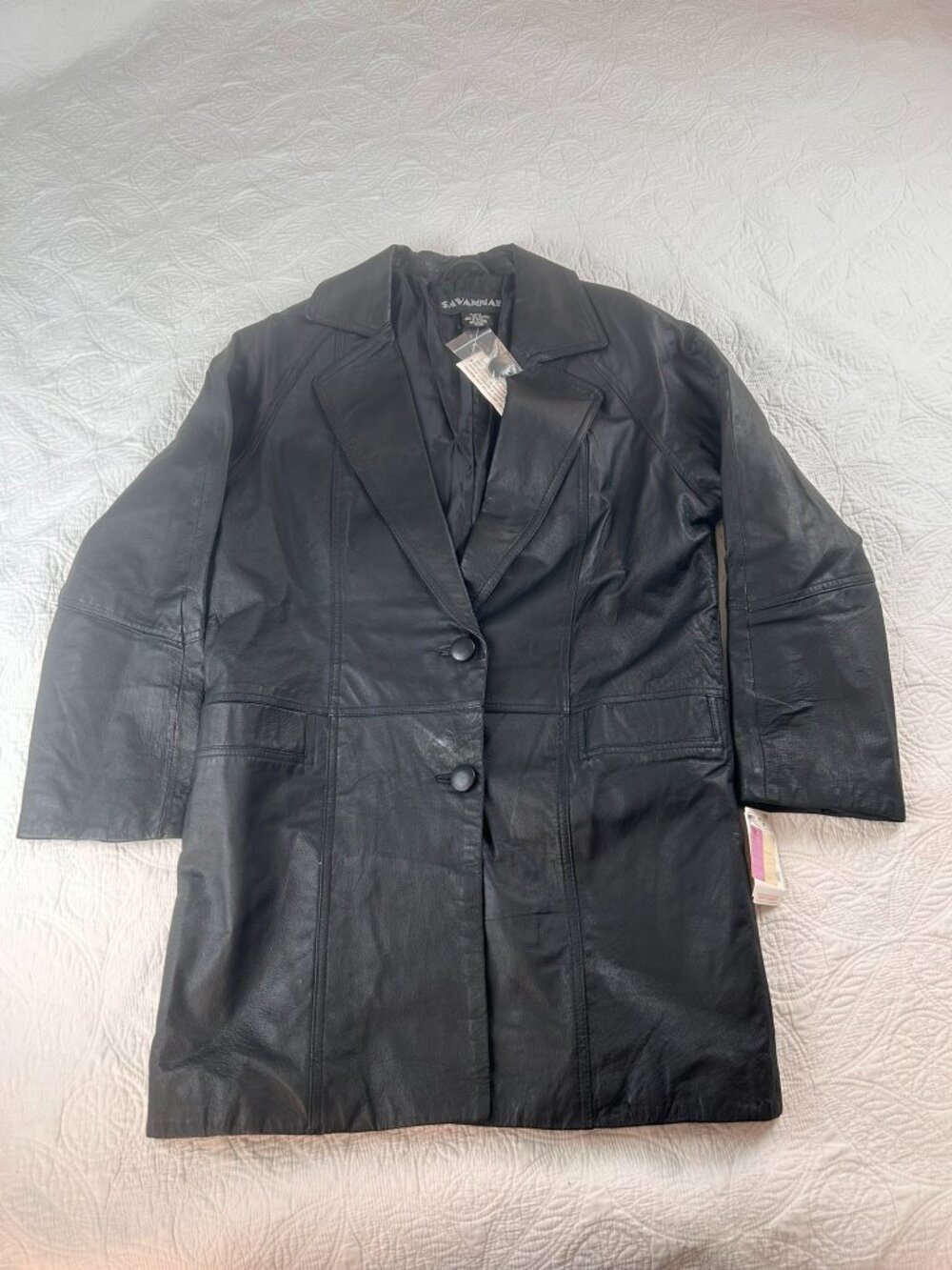 Vintage Savannah Black Leather Jacket - Size M